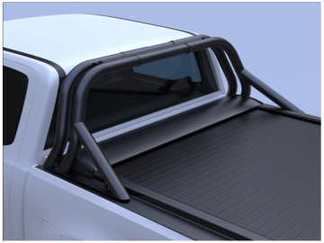 Roll bar design desportivo Preto mate de duas peças de tubo inoxidável Ford Ranger XLT Cabine Dupla