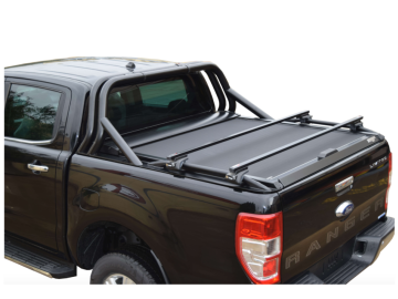 Roll bar design desportivo Preto mate de duas peças de tubo inoxidável Ford Ranger XLT Cabine Dupla