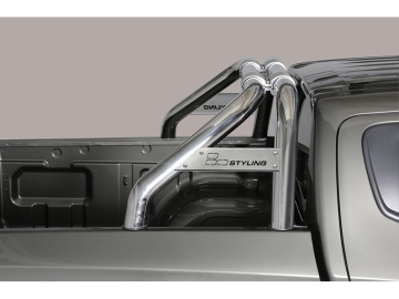 Roll bar em aço inox Ø76mm, com barra transversal (cabine dupla)