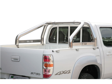 Roll bar em aço inox Ø76mm, com travessa lateral (apenas para 2002-2006)