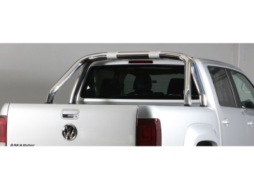 Roll bar em tubo de inox Ø76 mm sem travessa lateral (compatível com terceira luz de travão e V6). Tipo RLD