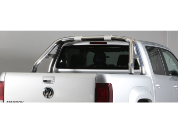 Rollbar em tubo de inox Ø76 mm com travessa lateral (compatível com 3.ª luz de travão e V6). Tipo RLD.