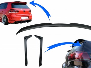 Roof Spoiler Add On Wing with Trunk Rear Window Fin Spoiler suitable for VW Golf 6 GTI / R MK6 Hatchback (2008-2012) Piano Black