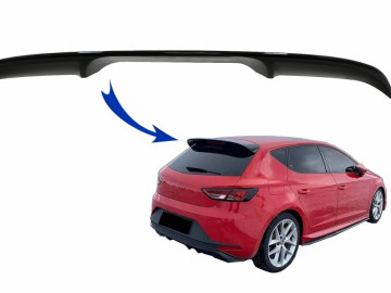 Roof Spoiler Cap suitable for Seat Leon 5F Mk3 5 Doors Hatchback (2012-2019) Piano Black