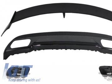 Roof Spoiler Rear Diffuser Exhaust Tips suitable for MERCEDES W176 A-Class 12+ Sport B Style