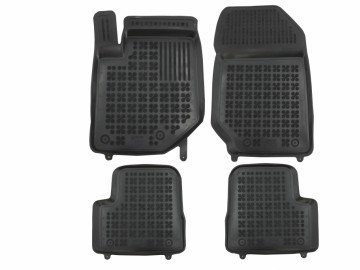 Rubber Floor Mat Black suitable for Opel Corsa F VI (2019-) Peugeot 208 II (2019-)