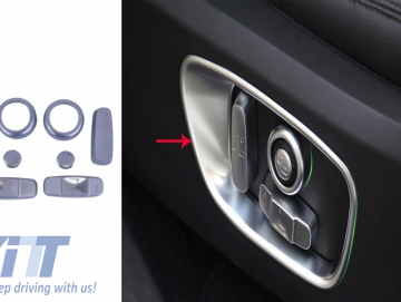 Seat Adjustment Chrome Frame Trim with Ring Frame Start Button suitable for Land Rover Discovery 5 L462 (2017-) Discovery Sport L550 (2014-) Range Rov