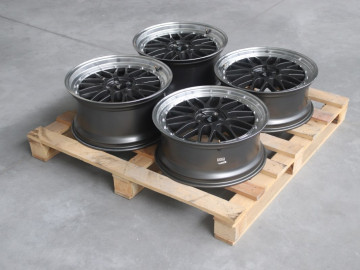 Set Of Jr23 19X8 Et30 19X9,5 Et40 5X120 Hyper Gray W/Machined Lip