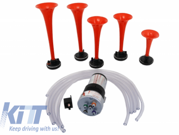 Set of Five Air Pressure Auto Horn With Low and Deep Tonality