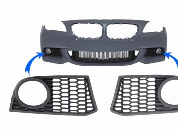 Side Grilles Fog Lights Covers Left /Right suitable for BMW 5 series F10 F11 (2010-up) Only M-Technik Design Bumper