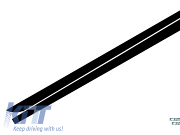 Side Skirts Add-on Lip Extensions with Decals Matte Black suitable for BMW F10 F11 5 Series (2011-Up) M-Performance Design