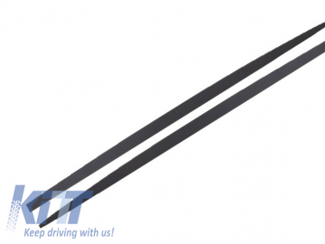 Side Skirts Add-on Lip Extensions with Decals Dark Grey suitable for BMW F10 F11 5 Series (2011-Up) M-Performance Design