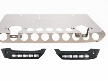 Skid Plate Off Road Package Under Run Protection with DRL Lights suitable for Mercedes G-class W463 (1989-2017)