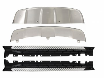 Skid Plates Off Road with Running Boards Side Steps suitable for BMW X6 E71 (2008-2014) Stainless Steel