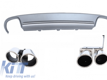 Suitable for AUDI A4 B8 Sedan Facelift (2012-up) Rear Bumper Valance Diffuser & Exhaust Tips S4 Design