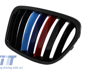 Suitable for BMW X1 E84 (2009-2014) Central Grilles Kidney Grilles Piano Black M-Power 3 Color Design