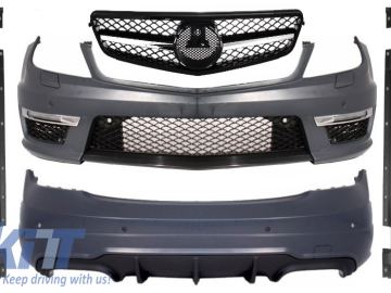 Suitable for MERCEDES C-Class W204 C204 Facelift C63 Design Body Kit with Front Grille Sport Black Glossy