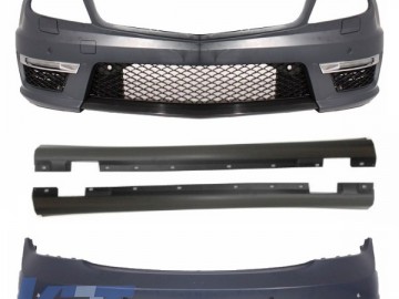 Suitable for MERCEDES C-class W204 C204 Facelift C63 Design Complete Exterior Body Kit with Exhaust Muffler Tips and Daytime Headlights