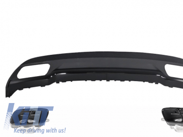 Suitable for MERCEDES W176 (2012-up) A-Class Sport Pack Rear Diffuser & Exhaust Tips Tailpipe Package Black