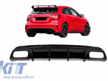 Suitable for MERCEDES W176 A-Class (2012-2018) A45 Design Facelift Valance Rear Diffuser Black Edition