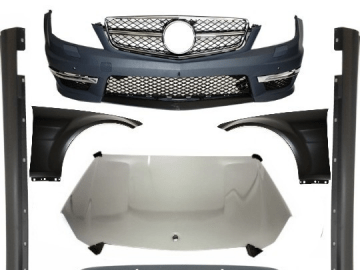 Suitable for MERCEDES W204 C-class Facelift 2011-2014 C63 A-Design Complete Conversion Retrofit Body Kit