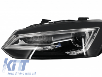 Suitable for VW Polo 6R (2011-2017) LED Light Bar Headlights Devil Eye Look