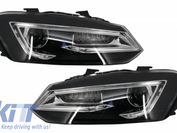 Suitable for VW Polo 6R (2011-2017) LED Light Bar Headlights Devil Eye Look