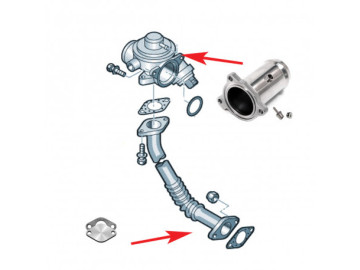 Supressor EGR adequado para VAG TDI ASV, AJM, AVB, AFN (c/ Plugues e Saída de Pressão de Reforço )