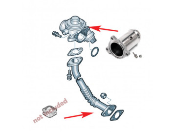 Supressor EGR adequado para VAG TDI ASV, AJM, AVB, AFN (com saída de pressão de reforço)