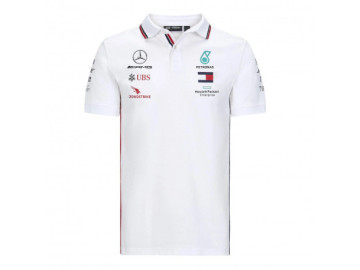 T-SHIRT MERCEDES BENZ AMG EQUIPE POLO MASCULINA (BRANCA)