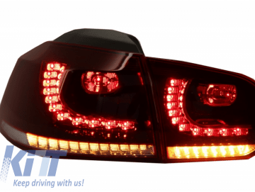 Taillights FULL LED suitable for VW Golf 6 VI (2008-2013) R20 Design Dynamic Sequential Turning Light Cherry Red (LHD and RHD)