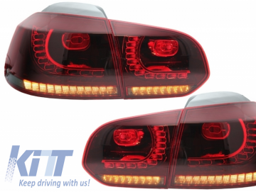 Taillights Full LED Volkswagen Golf 6 VI (2008-2013) R20 Design Red/Smoke Turning Light Static