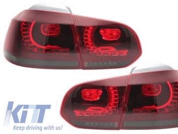 Taillights Full LED suitable for VW Golf 6 VI (2008-2013) R20 Design Red Cherry with Sequential Dynamic Turning Lights (LHD and RHD)