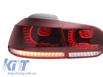 Taillights Full LED suitable for VW Golf 6 VI (2008-2013) Cherry Red R20 GTI Design (LHD and RHD)