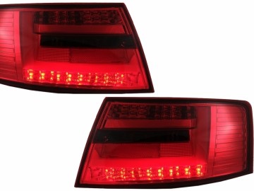 Taillights LED BAR suitable for Audi A6 C6 Sedan (04.2004-2008) 7-PIN Red Smoke