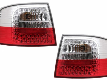 Taillights LED suitable for Audi A6 4B C5 Avant Station Wagon (12.1997-01.2005) Clear Glass Red and White