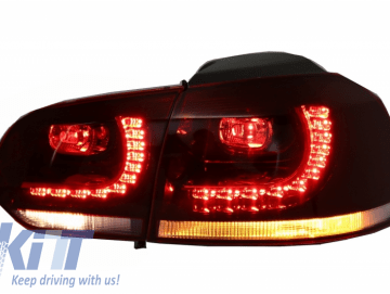 Taillights LED suitable for VW Golf 6 VI (2008-2013) R20 GTI Cherry Red Clear Design DEPO