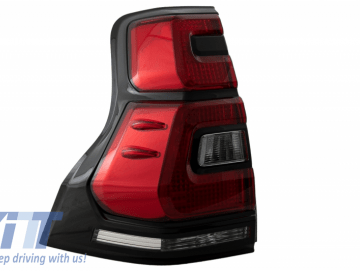 Taillights Led suitable for TOYOTA Land Cruiser FJ150 Prado (2010-2018) Red Clear Light Bar 2018+ Design