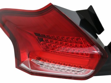 Taillights suitable for Ford Focus MK 3 Hatchback Facelift (2015-2018) Full LED BAR With Flowing Dynamic Sequential Turning Lights, Red White