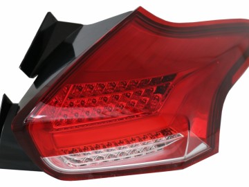 Taillights suitable for Ford Focus MK 3 Hatchback Facelift (2015-2018) Full LED BAR With Flowing Dynamic Sequential Turning Lights, Red White