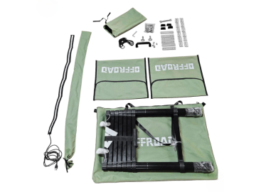 Tenda de tejadilho Offroad alumínio Modelo Exército 135cm