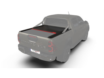 Tessera Roll+: Cobertura Retrátil Manual Toyota Hilux (Revo) '07-2016-> cabine dupla compatível com a roll bar OEM da Toyota
