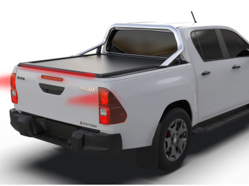 Tessera Roll+: Cobertura Retrátil Manual Toyota Hilux (Revo) '07-2016-> cabine dupla compatível com a roll bar OEM da Toyota