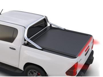 Tessera Roll+: Cobertura Retrátil Manual Toyota Hilux (Revo) '07-2016-> cabine dupla compatível com a roll bar OEM da Toyota