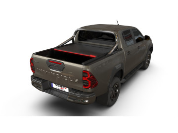 Tessera Roll+: Cobertura Retrátil Manual Toyota Hilux (Revo) '07-2016-> cabine dupla compatível com a roll bar OEM da Toyota