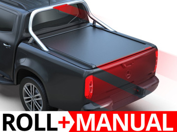 Tessera Roll+: Cobertura Retrátil Manual para Mercedes X-Class | compatível com a roll bar OEM da Mercedes.