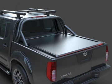 Tessera SE: Cobertura Rígida Retrátil Manual Nissan D40 (Navara) ( Dupla cabina ) Extended Version (165cm)