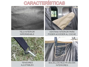 Toldo Camper Offroad 1x1m + piso de PVC