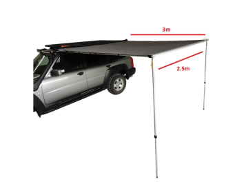 Toldo Lateral 2.5m de Largura X 3 M De Abertura Offroad Cor Cinzenta 