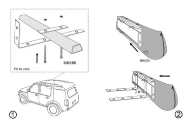 Toldo lateral OFFROAD 2 m de largura × 2,5 m aberto Cor: Cinzento